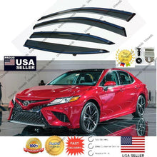 Load image into Gallery viewer, FOR 2018 -21 TOYOTA CAMRY CLIP-ON  CHROME TRIM WINDOW VISOR RAIN GUARD DEFLECTOR
