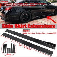 Load image into Gallery viewer, Glossy Black Side Skirt Extensions Splitters Lip Polypropylene 78.7&quot;/2m for BMW
