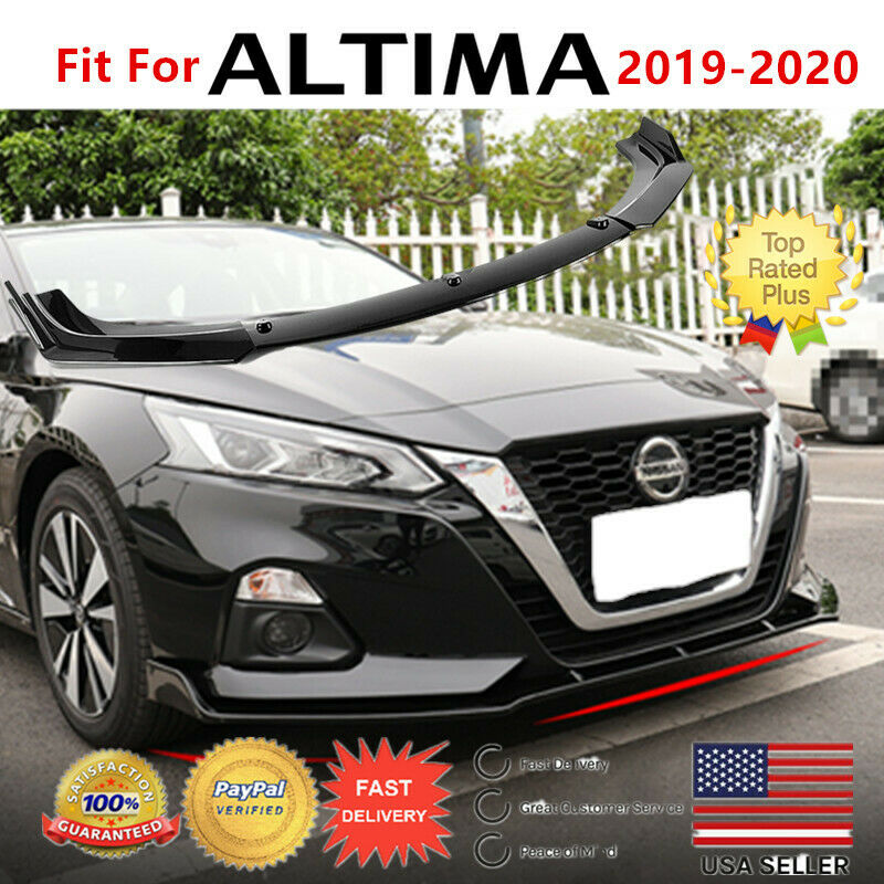 FIT FOR 2019-2020 NISSAN ALTIMA GLOSS BLACK FRONT BUMPER LIP SPOILER SPLITTER