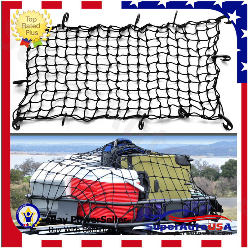 Universal SUV Cargo Net, Rugged Ridge, Roof Rack Stretch Net, Solid Quality