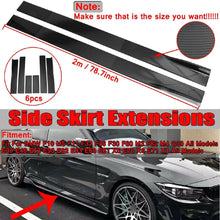 Load image into Gallery viewer, Carbon Fiber Painted Side Skirt Extensions Splitters Lip  78.7&quot;/2m for BMW
