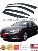 Load image into Gallery viewer, FOR 2013-17 9TH HONDA ACCORD CLIP-ON OE STYLE SMOKE WINDOW VISOR W/ CHROME TRIM
