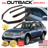 Fits Subaru Outback 2010-2014 In-Channel Window Visor Rain Guards Deflectors