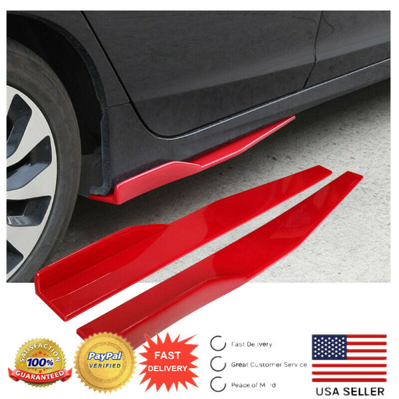 Universal Red Side Skirt Rocker Splitters Spoiler Canard Diffuser Winglet Wings