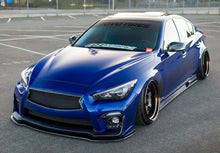 Load image into Gallery viewer, Fit 14-17 Infiniti Q50 Base Premium Glossy Blk Front Bumper Lip Spoiler Splitter
