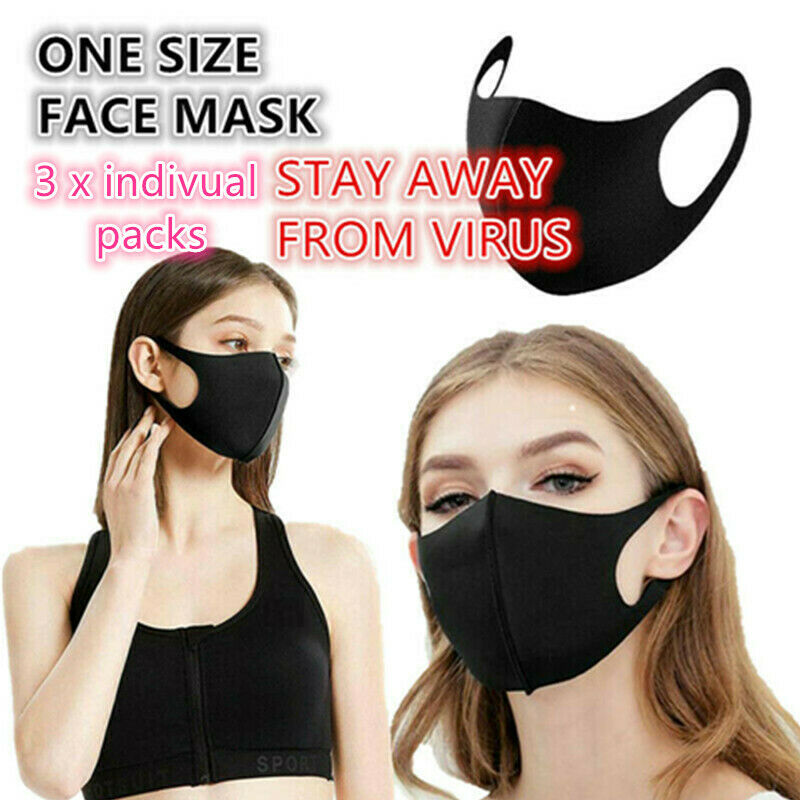 FREE FOR LOCAL PICK UP 3Black Washable Face Mask / Reusable Unisex Fashion Cloth