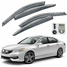 Load image into Gallery viewer, FOR 2013-17 9TH HONDA ACCORD CLIP-ON OE STYLE SMOKE WINDOW VISOR W/ CHROME TRIM
