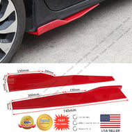 Universal Red Side Skirt Rocker Splitters Spoiler Canard Diffuser Winglet Wings