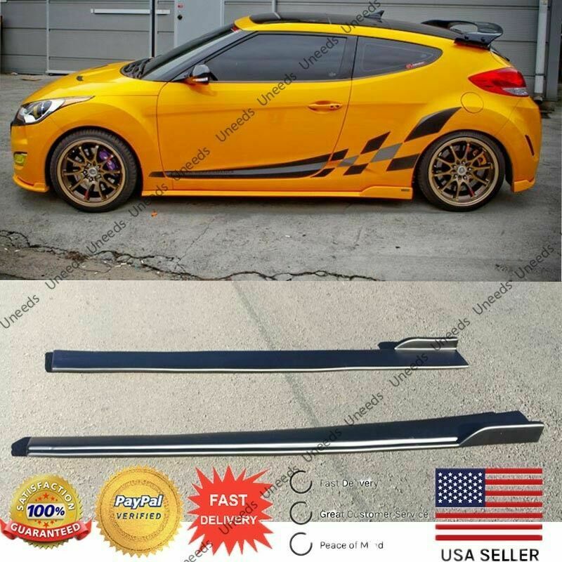 MOD Style Unpainted Black Side Skirts Body Kit for Hyundai Veloster 2012-2017