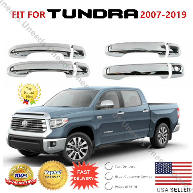 External Door Handle Knobs Trim Decor Cover For Toyota Tundra 2007-2019 Chrome