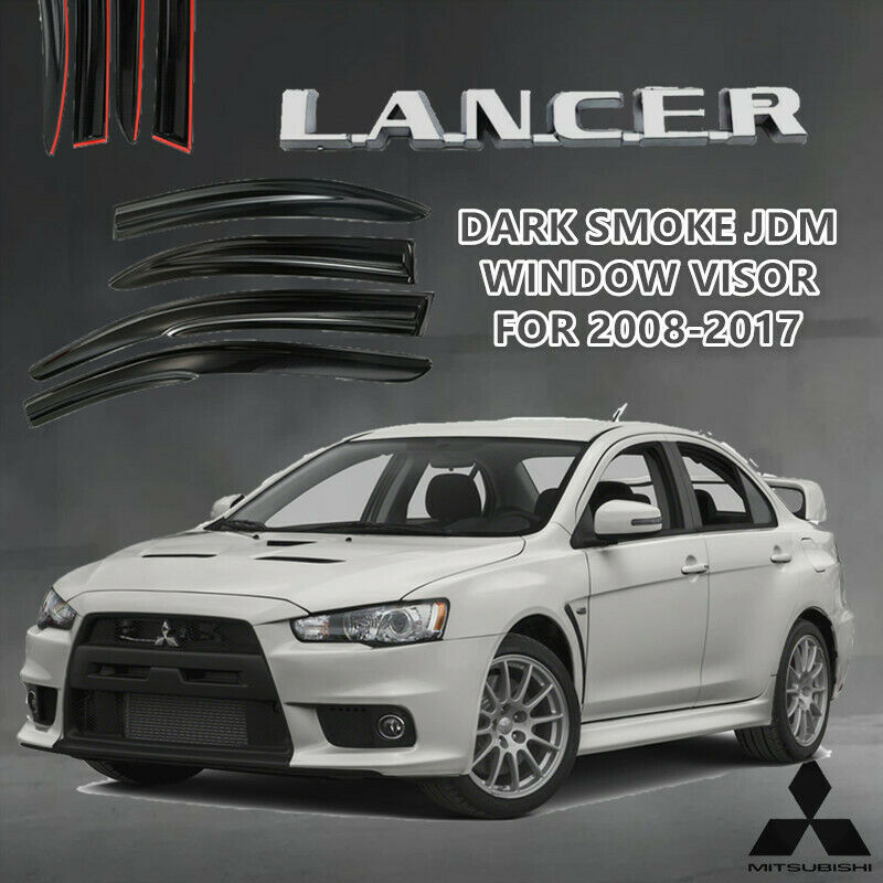 FIT FOR 2008-2017 LANCER DARK SMOKE JDM STYLE WINDOW VISOR