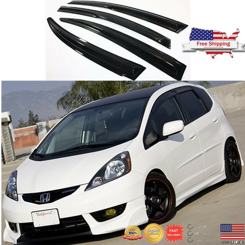 for 09-14  Honda Fit JAZZ 3D JDM MUGEN STYLE SMOKED WINDOW VISOR VENT SHADE Wind