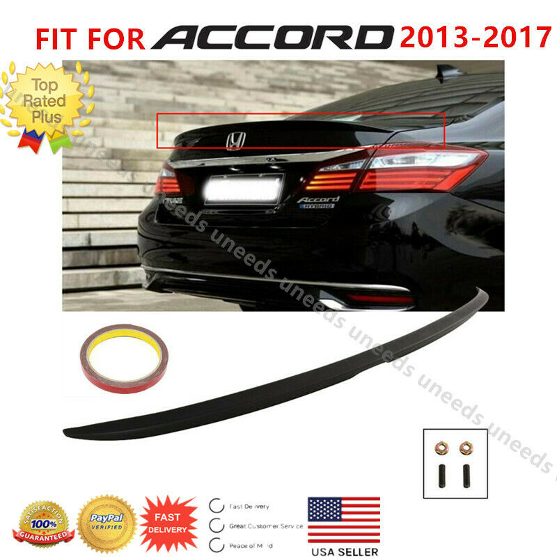 Fit For 2013-2017 Honda Accord 4DR MATTE BLACK OE Factory Style Spoiler Wing