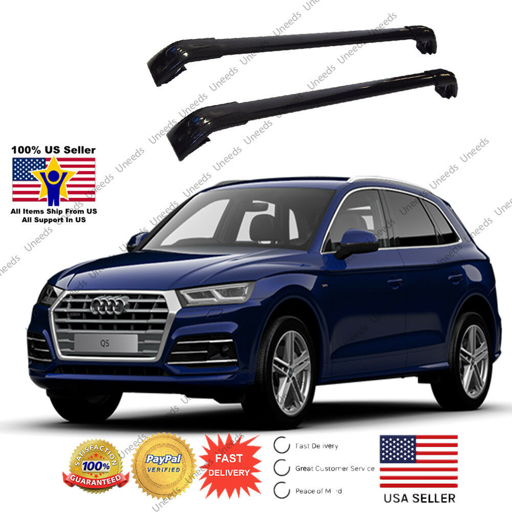 Black Top Roof Rack Fit FOR 2011-18 AUDI Q5 Baggage Luggage Cross Bar Crossbar