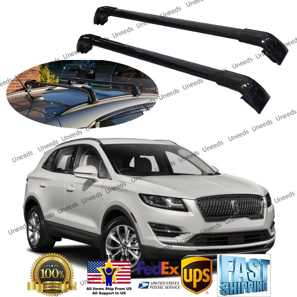 Top Roof Rack Fit Lincoln MKC 2013-2019 Black Baggage Luggage Cross Bar Crossbar