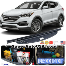 Load image into Gallery viewer, Fit 17 2018 Hyundai Santa Fe Sport TRUNK BLACK OE STYLE RETRACTABLE CARGO COVER
