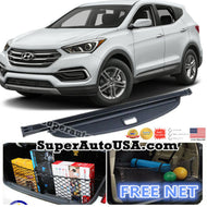 Fit 17 2018 Hyundai Santa Fe Sport TRUNK BLACK OE STYLE RETRACTABLE CARGO COVER