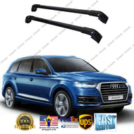 Black Top Roof Rack Fit FOR 2010-15 AUDI Q7 Baggage Luggage Cross Bar Crossbar