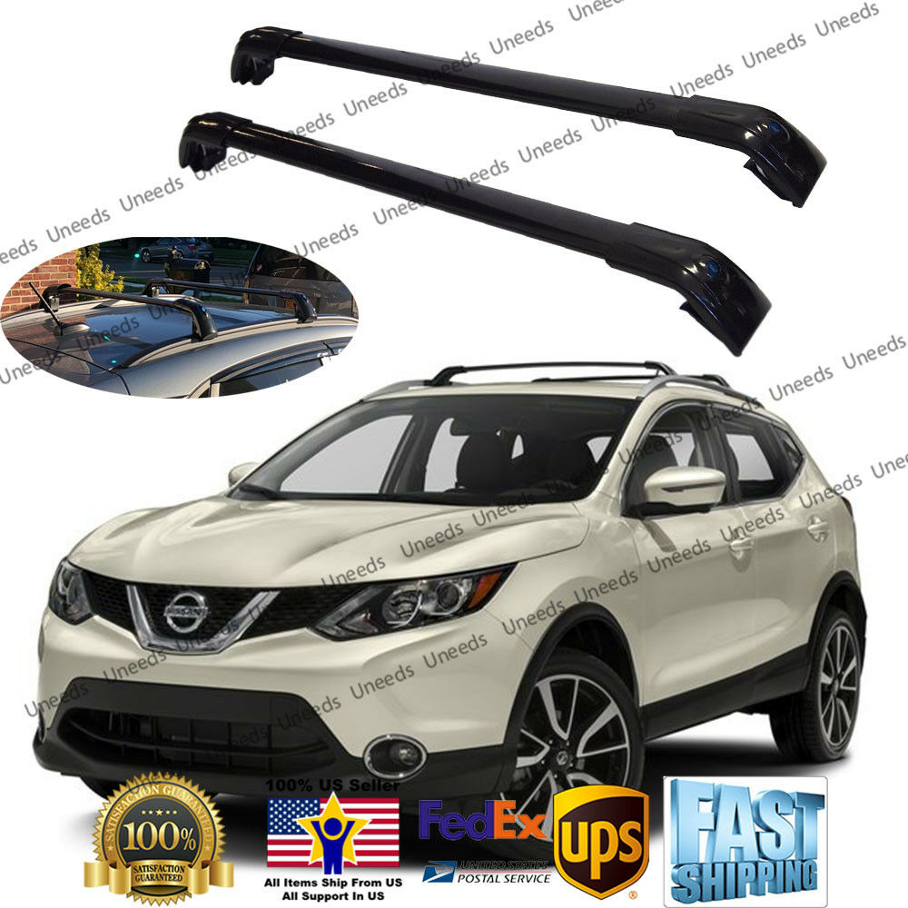 Top Roof Rack Fit Nissan Rogue Sport 2016-2019 Black Baggage Luggage Cross Bar