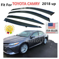 FOR 2018 TOYOTA CAMRY CLIP-ON TYPE CHROME TRIM WINDOW VISOR RAIN GUARD DEFLECTOR