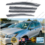 For Forester 2014-2018 WINDOW VISOR RAIN/SUN VENT SHADE OE STYLE Chrome Trim