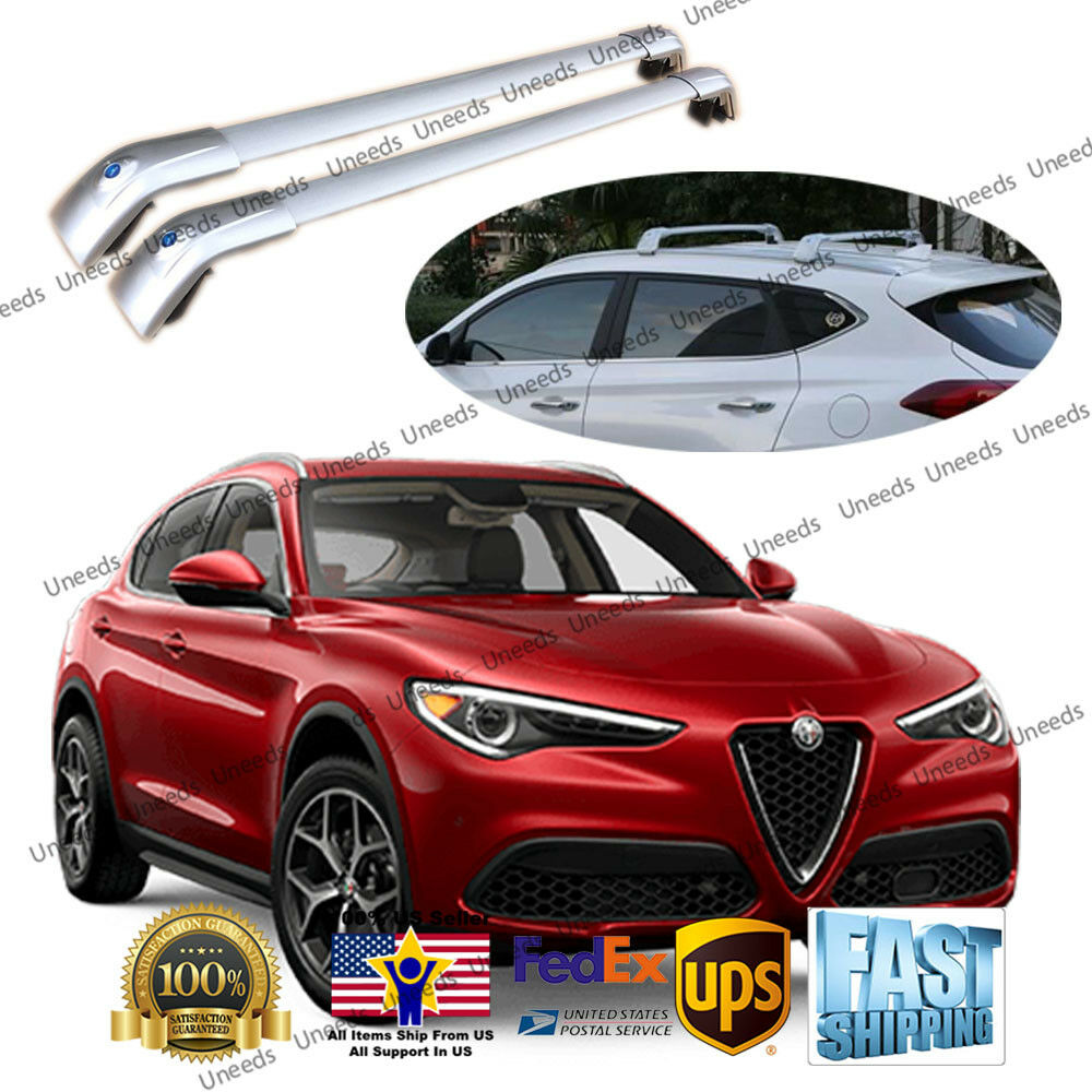 Top Roof Rack Fit Alfa Romeo Stelvio 2017-2019 Sliver Baggage Luggage Crossbar