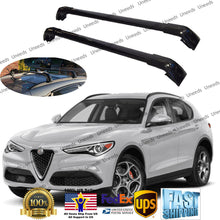 Load image into Gallery viewer, Fit Alfa Romeo Stelvio 2017-2019 Baggage Luggage Black Tap Roof Rack Cross Bar
