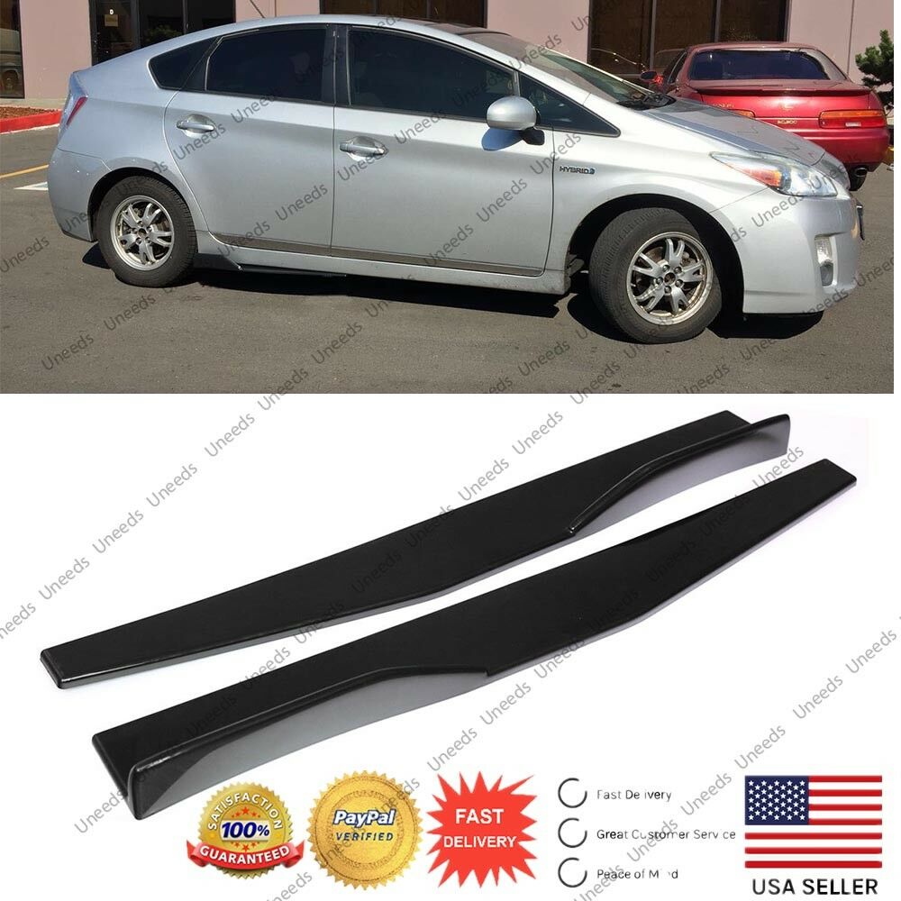 A Pair Black Side Skirts Body Kit Rocker Panels Splitters Winglet Wings