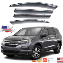 Load image into Gallery viewer, Fit 2016-20 Honda Pilot Chrome Trim WV WINDOW VISOR RAIN/SUN VENT GUARD SHADE
