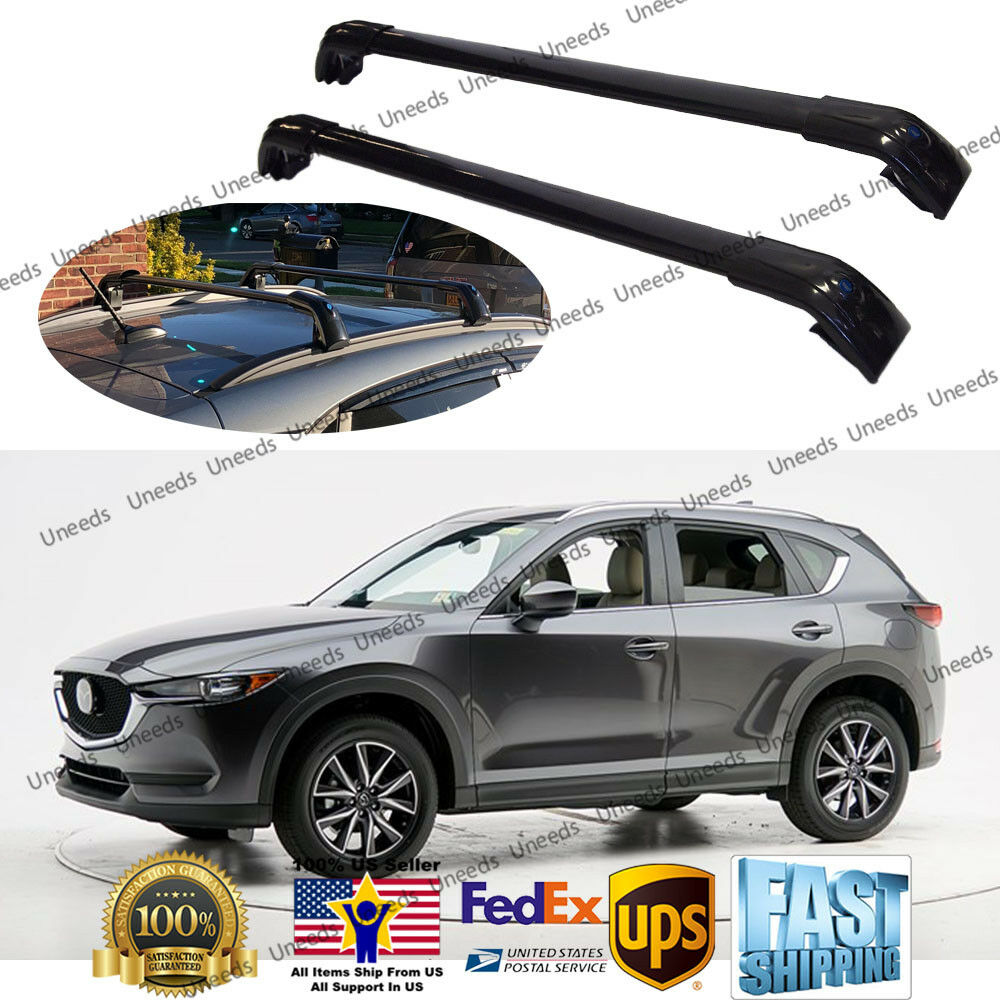 Top Roof Rack Fit MAZDA CX-5 2017-2019 Black Baggage Luggage Cross Bar Crossbar