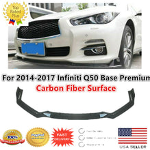 Load image into Gallery viewer, For 2014-2017 Infiniti Q50 Base Premium Front Bumper Lip Spoiler Carbon Fiber
