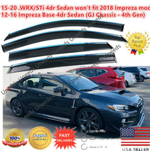 Load image into Gallery viewer, Fit 2012-2020 WRX STI sedan Impreza Chrome Trim on WINDOW VISOR VENT SHADE GUARD
