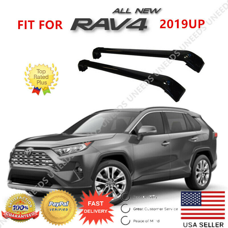 Fit Toyota RAV4 2019-2020 Baggage Luggage Black Tap Roof Rack Cross Bar