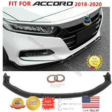 Load image into Gallery viewer, Fit For 2018- 2020 Honda Accord 4Dr Sedan Glossy Black Front Bumper Lip Spoiler
