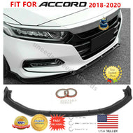 Fit For 2018- 2020 Honda Accord 4Dr Sedan Glossy Black Front Bumper Lip Spoiler