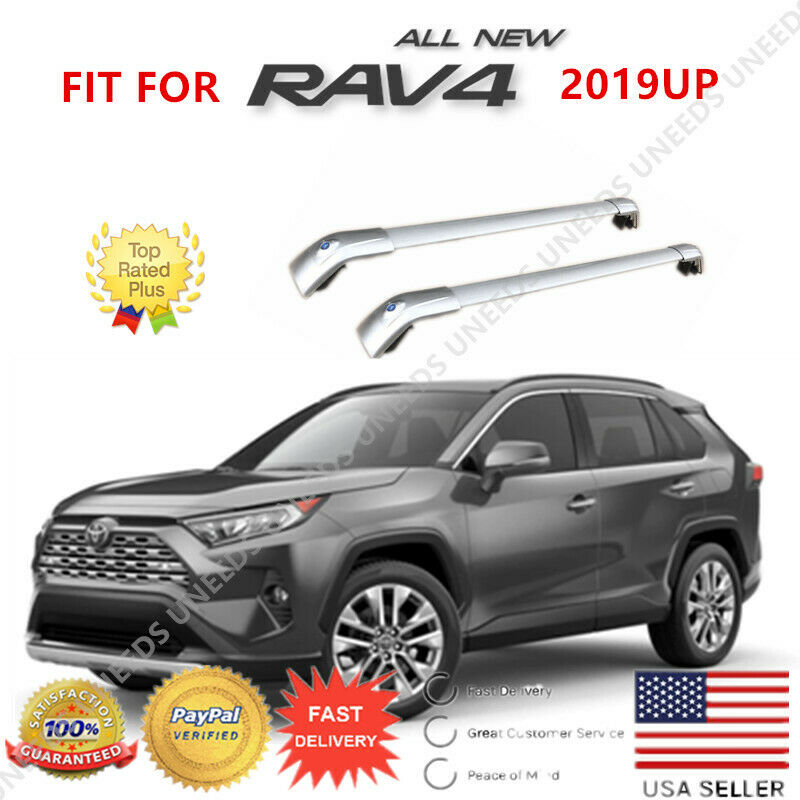 Fit Toyota RAV4 2019-2020 Baggage Luggage Silver Tap Roof Rack Cross Bar