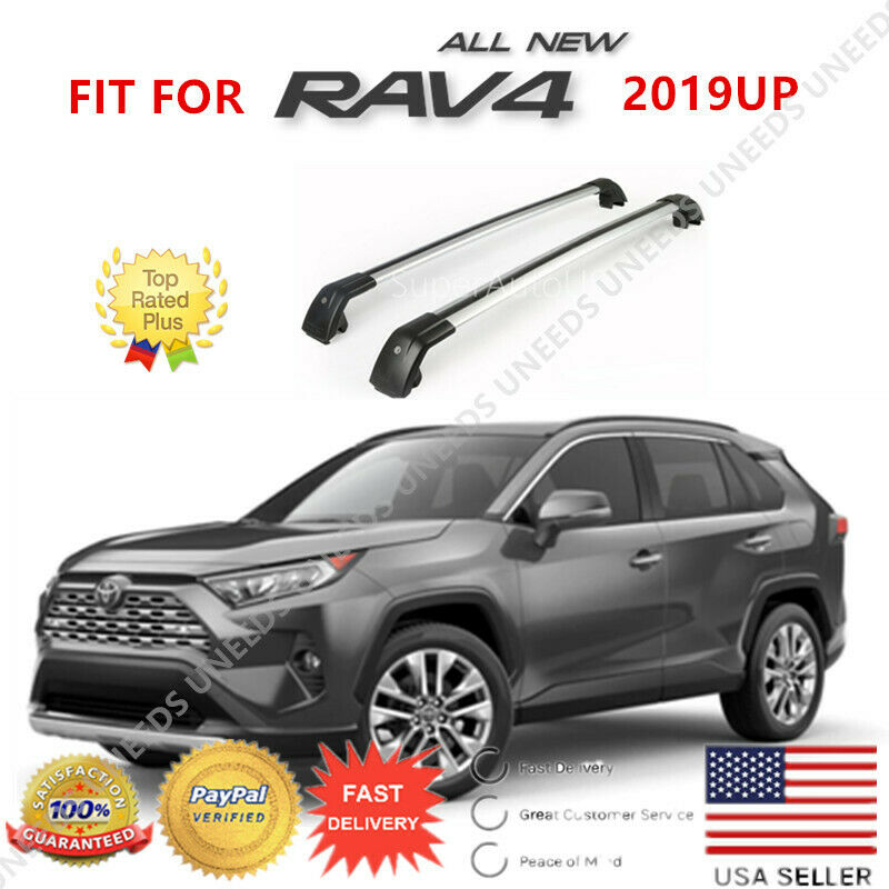 Fit Toyota RAV4 2019-2020 Baggage Luggage Black&Silver Tap Roof Rack Cross Bar