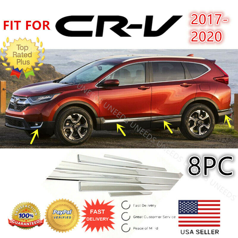 Fit For 2017-2020 Honda CRV 8PC Mirror Chrome side door mouldings trim Cover