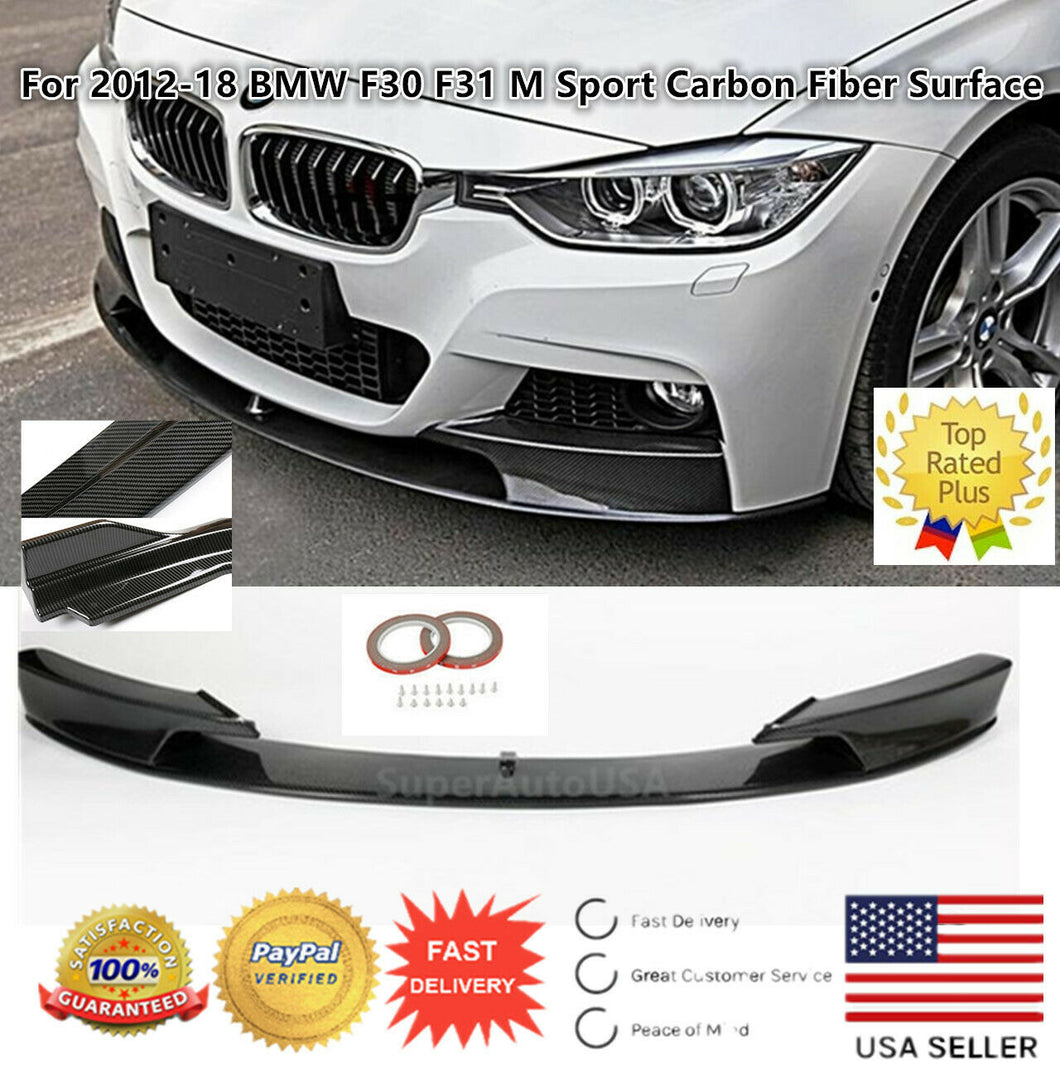 Fit For 2012-2018 BMW F30 3 Series M Style Front Bumper Lip Carbon fiber Style