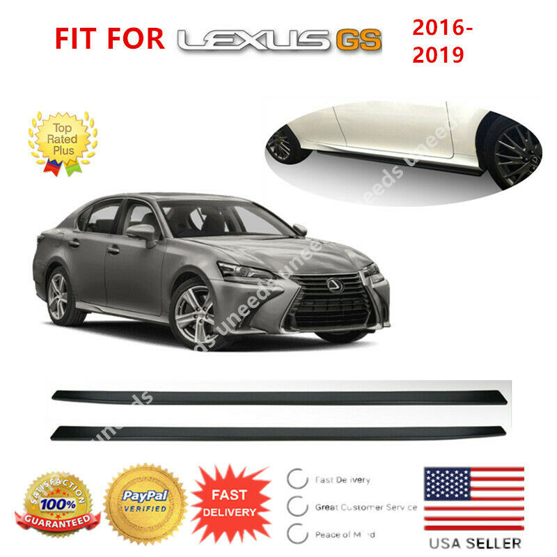 Fit For 2016-2019 Lexus GS GS F Sports Side Skirts pair Body Kit Black PP VIP