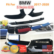 Fits 2017-2020 BMW G30 5 Series M-Tech M Sport Gloss Black Front Bumper Lip