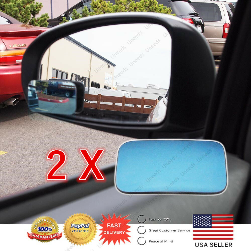 Blue Blind Spot Mirror Wide Angle Rear View Car Side Mirror 3M Adhesive for Mini