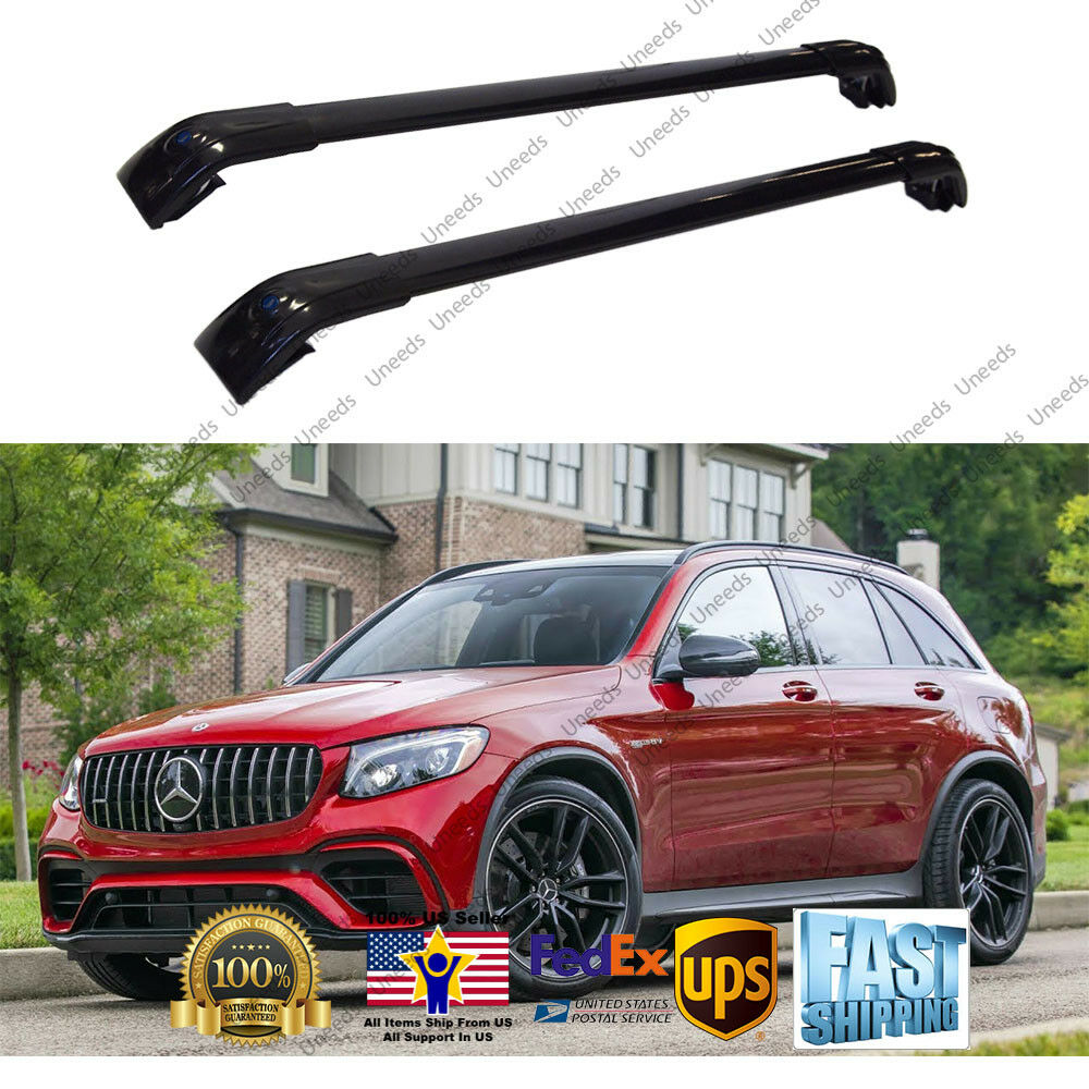 FIT For Mercedes Benz GLC 2016-2019 Black Roof Rack Crossbar Luggage Carrier