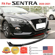 FIT FOR 2020-2021 NISSAN Sentra GLOSS BLACK FRONT BUMPER LIP SPOILER SPLITTER