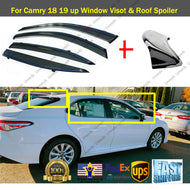 WINDOW VISOR RAIN/SUN VENT & Rear Roof Spoiler Wings Fit 2018 2019 TOYOTA CAMRY