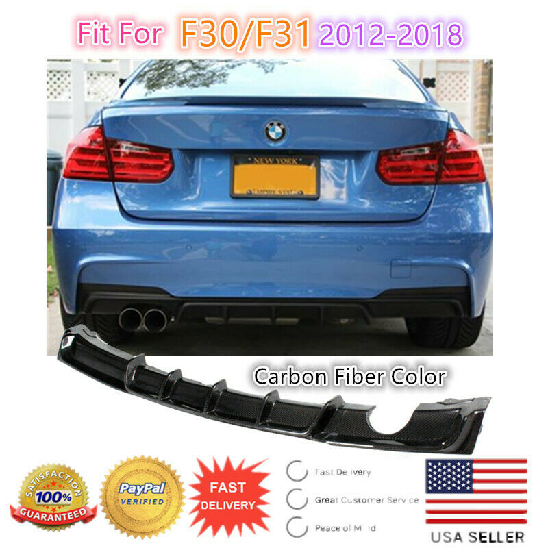 For 2012-2018 BMW F30 F31 M STYLE Carbon Fiber Left Single Exhaust Rear Bumper