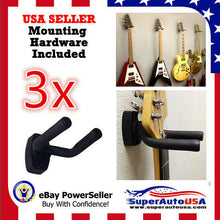 Load image into Gallery viewer, 3-PACK Guitar Hanger Hook Holder Wall Mount Display Acoustic Electric US Stock
