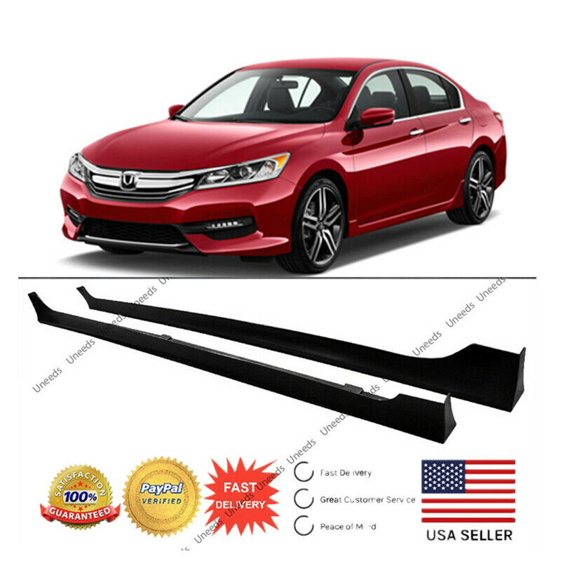 for 2013-2017 Honda Accord Sedan 4-Door MOD Style Black Side Skirts Body Kit