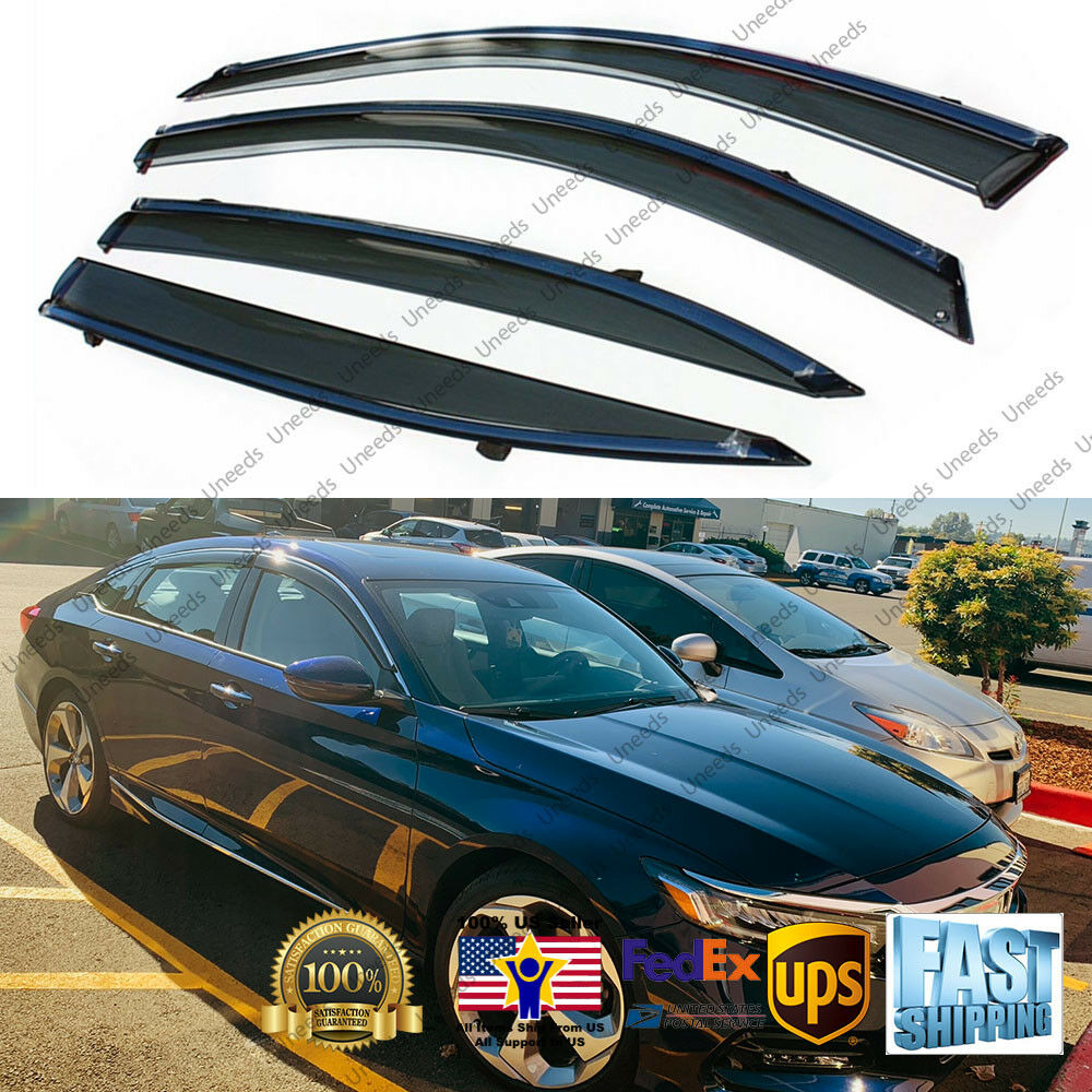 OE Style Window Vent Visors Sun Rain Wind Deflectors for Honda Accord 2018 2019