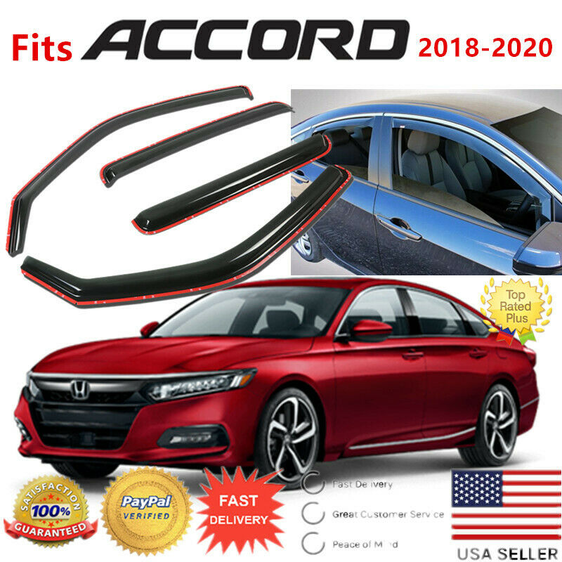 Fits Honda Accord 2018-2020 In-Channel Window Visor Rain Guards Deflectors